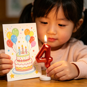 Party Love Articoli e decorazioni per feste di alta qualità Candela Numero 4 6Cm Decorazione per torta di compleanno - Product Image 6