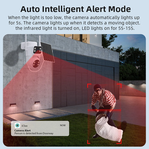 Anboqi kamera jaringan PTZ, CCTV IP lensa 4MP sistem pengawasan layar ganda Alarm gerakan Ai WIFI kamera surya luar ruangan