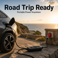 Nouveau chargeur de véhicule électrique triphasé IEC 62752 avec temporisation de 8 heures, courant commutable, écran LCD, protection contre les fuites et les surtensions IP66, Type 2