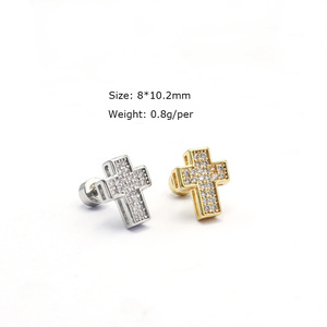 Produit Tendance 2026 Bijoux de Corps Croix en Acier Inoxydable Plaqué Or Accessoires de Bijouterie Boucles d'Oreilles Bijoux pour Femme - Product Image 2
