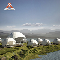 Tente de glamping géodésique en PVC avec structure en acier Kawagebo Kamp (KK) 15M, moderne, imperméable, pour événements en plein air en toutes saisons