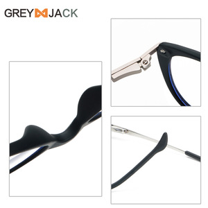 กรอบแว่นตาแมวตาแมวสีเทา 72004 ป้องกันแสงสีฟ้า UV400 สำหรับผู้หญิงแฟชั่นสไตล์ทรงกลม - Product Image 1