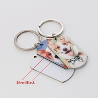 Porte-clés et pendentifs personnalisables en acier inoxydable double face pour animaux de compagnie, imprimables, style dessin animé, transfert thermique