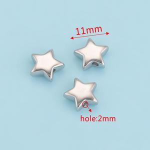 ลูกปัดสเปเซอร์สแตนเลสชุบทอง 18K ลูกปัดรูปหัวใจพอง สแตนเลส ลูกปัดรูปดาว พระจันทร์ ผีเสื้อ สำหรับทำเครื่องประดับ - Product Image 5