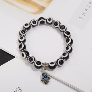 Nuovo Braccialetto Portafortuna alla Moda, Gioiello Fatto a Mano con Occhio Blu e Palma di Fatima, Bracciale Turco Contro il Malocchio per Donne - Product Image 6