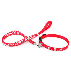 Ensemble de collier et de laisse pour chien en Nylon réfléchissant réglable avec Animal de soutien émotionnel (ESA) Offre Spéciale - Product Image 1