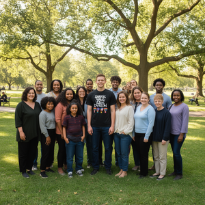 T-shirt unisexe à manches courtes et col rond en coton noir avec message « Unité et Solidarité » pour adultes – Article promotionnel - Product Image 3