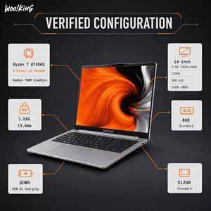 โน้ตบุ๊ก WooKing A14e รุ่นปี 2026 ขนาด 14 นิ้ว ประสิทธิภาพสูง Ryzen 7 8745HS SSD คีย์บอร์ดภาษาอังกฤษ โน้ตบุ๊กสำหรับนักเรียนรุ่นใหม่ - Product Image 1