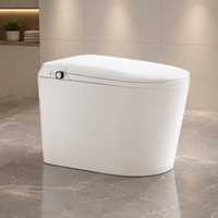 WC intelligent sans électricité, sans batterie, design moderne, blanc, à poser au sol, en céramique allongée, avec chasse d'eau à commande au pied