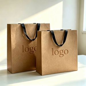 Sacs promotionnels personnalisés pour vêtements avec logo, sacs en papier kraft biodégradables de luxe écologiques, sans couture, pour la publicité - Product Image 1