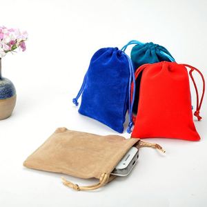 Wholesale Custom Printing Jewellery Velvet Drawstring Pouch Custom Velvet Gift Jewelry <b>Bag</b> with logo Pouch Drawstring Velvet <b>Bag</b> - Product Image 2