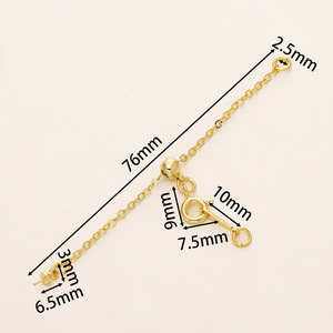 Adjustable Lobster Clasp Extension Chain Connector For <b>Bracelet</b> Making Gold Plated <b>Copper</b> Jewelry Findings - Product Image 2