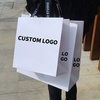 Sacs en papier personnalisés avec votre propre logo, sacs d'emballage en papier kraft de luxe, artisanat brun, pour bijoux, shopping, cadeaux