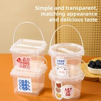 Boîtes à dessert transparentes rondes/carrées pour Tangyuan glacé, contenants à emporter pour mélange de fruits, boîtes à yaourt à emporter