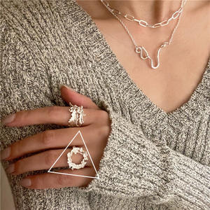 2025 nuevo Anillo de plata de ley S925 de estilo Vintage para mujer diseño de dedo índice de dedo abierto único regalo de lote pequeño sólido elegante - Product Image 5