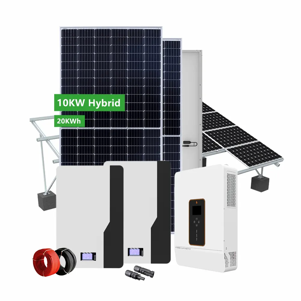 Greensystem 10KW 20KWh sistema solare ibrido per sistema fotovoltaico domestico 10Kw 10Kva 15Kva generatore di energia solare