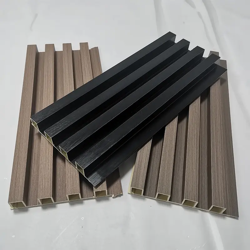 Rongke OEM Factory wpc wooden slat interior plastic composite wall panels black