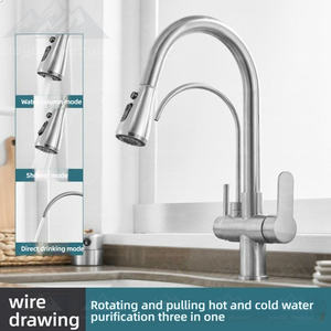 Смеситель для кухни Wayon Modern 2-в-1, цвет оружейной стали, из цинкового сплава, с выдвижным изливом-распылителем и фильтром для воды, модель Project WW-CFLT - Product Image 5