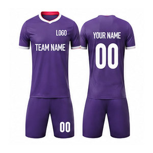 Custom High Quality Shorts Sleeve <b>Soccer</b> Uniform Set with V neck Collar 100% Polyester Material Sports <b>Soccer</b> Uniform All Season - Product Image 3