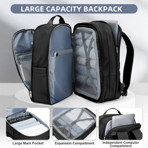 Expandable <b>Backpack</b> <b>Large</b> Capacity Nylon 16 Inch Laptop Bag Business Travel Unisex Solid Color - Product Image 3