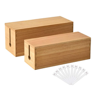 Plateau de gestion des câbles en bois pour bureau, TV, ordinateur, organisateur de câbles, rangement sous table et boîte de dissimulation des câbles