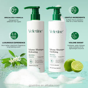 Shampooing Professionnel Volumisant à la Biotine, Kératine et Collagène, Sans Sulfate, Clarifiant et Hydratant, Marque Blanche, 240ml - Product Image 3