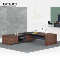 Escritorio Ejecutivo Moderno de Lujo Ecológico con Almacenamiento, Diseño Ergonómico en Forma de L, Muebles de Madera Duraderos de Alta Tecnología para CEO