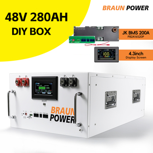 EU PL <span class=keywords><strong>Braun</strong></span> Power Kits de bricolage Version Pro 48V 15KWH LiFePO4 boîtier de batterie JK 16S 200A BMS 51.2V 280AH 314AH boîtier d'assemblage RS485/CAN - Product Image 3