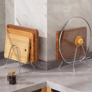 Soporte de acero inoxidable Nahe para tablas de cortar, organizador multifuncional para encimera de cocina, para cuchillos y tapas. - Product Image 3