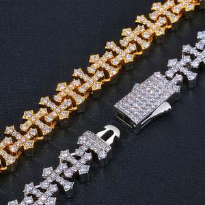 Bracelet croix hip-hop avec boucle, entièrement orné de zircons, pour homme, accessoires de personnalisation, collier Tanjing Fashion Lijing - Product Image 4
