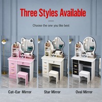 Petite coiffeuse moderne avec miroir et armoire de rangement, coiffeuse de chambre à coucher, fourniture directe d'usine pour le maquillage