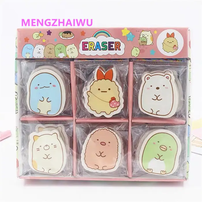 China good quality stationery supplies cartoon school eraser kids cute fancy eco rubber erasers for children