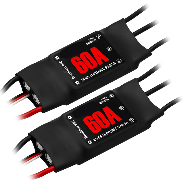 60A Brushless ESC 2-6S Speed Controller 5V/7A BEC XT60 Plugs Drone RC Helicopter Airplane Fixed Wing DIY RC Multi-axi
