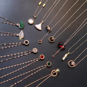 Colar de pingente de marca famosa, colar clássico de aço de titânio joias de luxo femininas