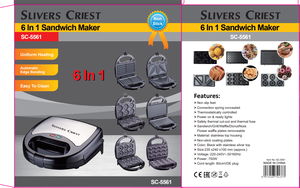<span class=keywords><strong>Piastra</strong></span> Multifunzione 6-in-1 per Sandwich, Waffle e Panini <span class=keywords><strong>con</strong></span> Piastre Antiaderenti Rimovibili, Stazione Colazione Compatta - Product Image 2