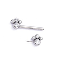 Piercing sans fil en titane, bijoux pressés, grappe mamelon, Barbell, 43mm d'épaisseur, F136
