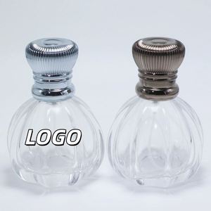 ขวดน้ำหอมแก้วทรงกลมใสขนาด 50 มล. ดีไซน์ใหม่ พร้อมฝาซิงค์หรูหรา - Product Image 1