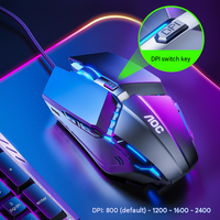 Clavier de jeu mécanique USB AOC KM10 neuf en gros, kit clavier filaire rétroéclairé RGB avec panneau métallique pour le bureau et le travail