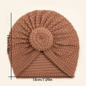 European and American Winter New Baby Solid Color Donut Turban Hat Children's Soft Elastic Pullover Hat Baby Hat - Product Image 6