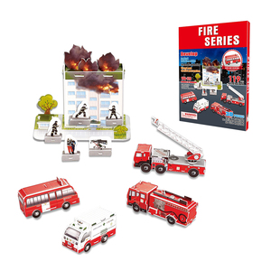 Modèle en papier mousse à assembler soi-même, jouet puzzle 3D, <span class=keywords><strong>camion</strong></span> <span class=keywords><strong>de</strong></span> pompiers avec 119 pièces/boîte - Product Image 1