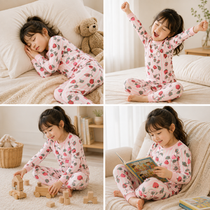 Pijama Floral para Bebé Niña, Ropa de Dormir con Volantes para Niña Pequeña, Pantalones de Manga Larga, Ropa de Dormir Transpirable para Primavera, Embalaje Personalizado - Product Image 3