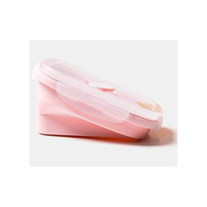 Lonchera Rectangular Portátil Plegable de Silicona para Calentar Alimentos con Tenedor y Cuchara - Product Image 5