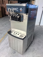 Machine à glace molle professionnelle à usage commercial, refroidissement par air, trois saveurs, à base d'eau et de lait, en acier inoxydable