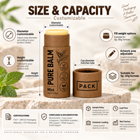 Tube en papier kraft biodégradable personnalisé pour baume à lèvres, emballage écologique en forme de cylindre pour déodorant en stick cosmétique