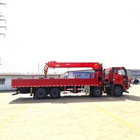 FAW 8x4 camion à benne basculante monté grue articulée 14 tonnes prix du camion grue à flèche télescopique
