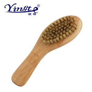 Yinote <b>Shoe</b> <b>Brush</b> Pig Hair Wooden Handle Soft Bristles Leather <b>Shoe</b> Cleaning <b>Brush</b> - Product Image 3