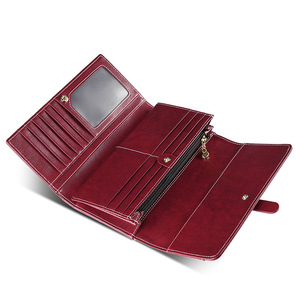 <span class=keywords><strong>Portafoglio</strong></span> Lungo da <span class=keywords><strong>Donna</strong></span>, Borsellino Vintage Porta Carte <span class=keywords><strong>Rosso</strong></span>, Portafogli in Vera Pelle, Pochette Porta Soldi, <span class=keywords><strong>Portafoglio</strong></span> in Pelle PU - Product Image 4