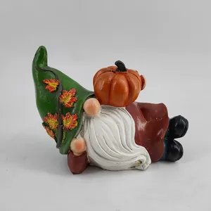 Estatua de Gnomo de la Cosecha, Adorno de Resina de <span class=keywords><strong>Enano</strong></span> de Dibujos Animados, Escultura de Hada de Jardín para el Festival de la Cosecha, Adornos Decorativos - Product Image 6