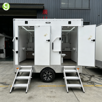 Remorque de toilettes mobiles Goeasy pour événements de mariage, 2 portes, pour lieux extérieurs