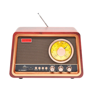 Radio de Emergencia Retro Estyle <span class=keywords><strong>R</strong></span>-2099BT Multibanda de Madera con Reproductor MP3, AM/FM, Carga USB, Batería de 1501-2000mAh y Ranura para Linterna - Product Image 1